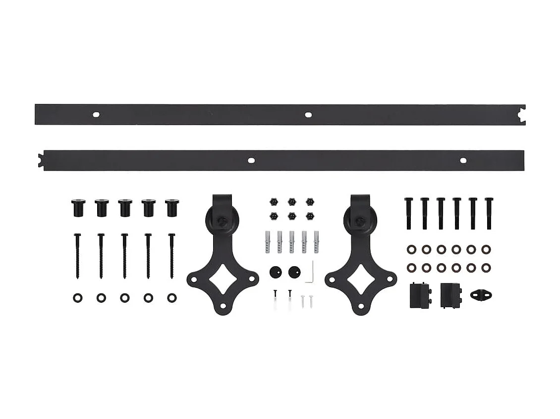 Porta Scorrevole con Set Hardware 90x210 cm Legno Massello Pino