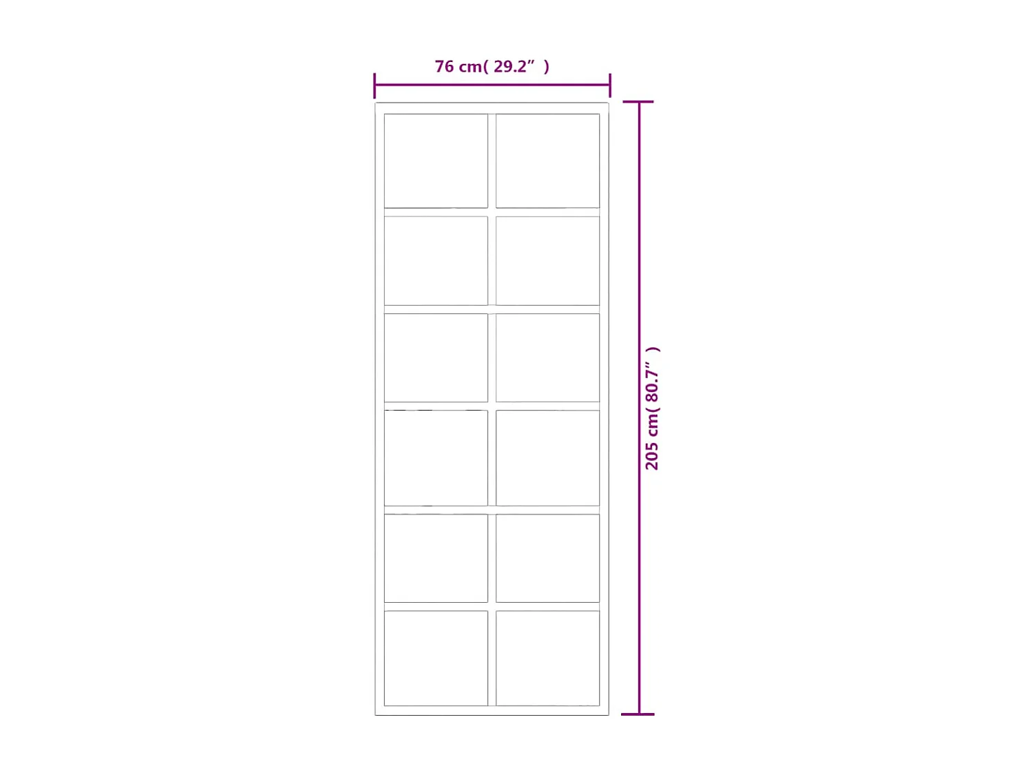 Schiebetür mit Beschlag ESG-Glas & Aluminium 76x205 cm