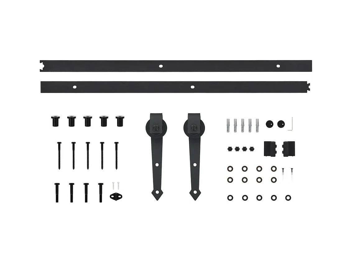 Porte coulissante et kit de quincaillerie 100x210 cm Pin massif