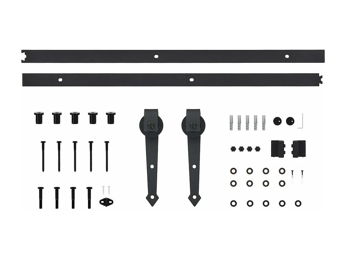 Porte coulissante et kit de quincaillerie 100x210 cm Pin massif