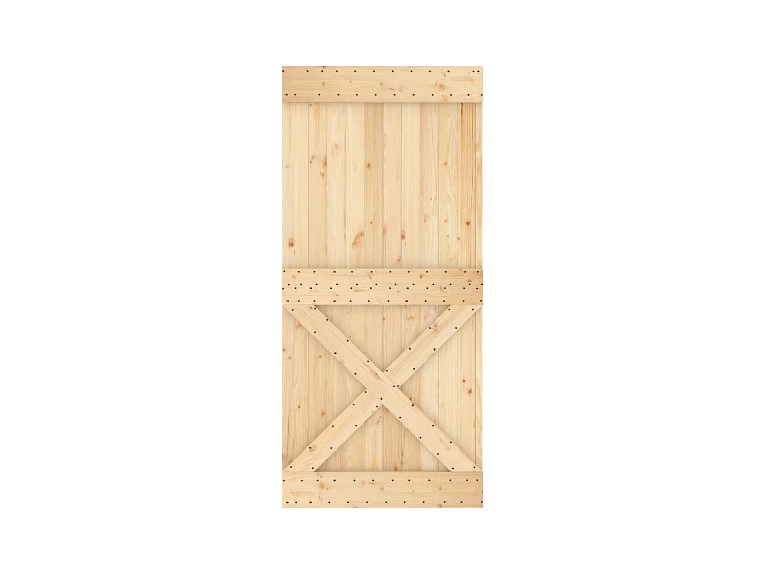 Porta Scorrevole con Set Hardware 95x210 cm Legno Massello Pino