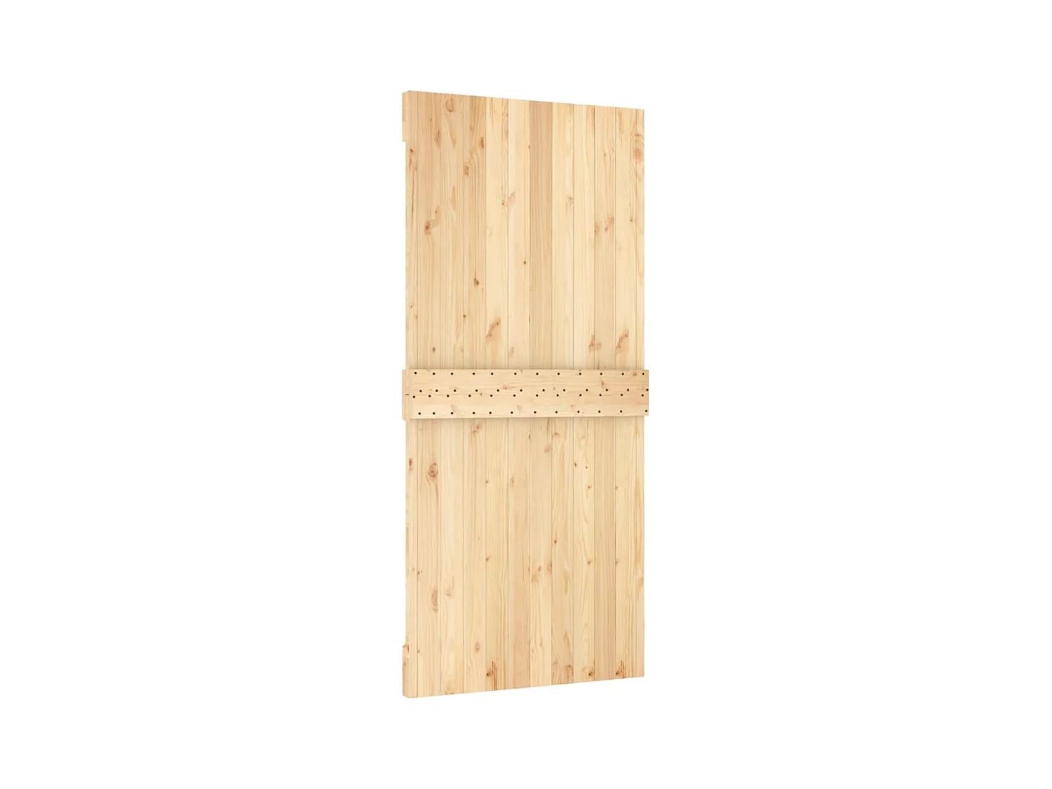 Porta Scorrevole con Set Hardware 95x210 cm Legno Massello Pino
