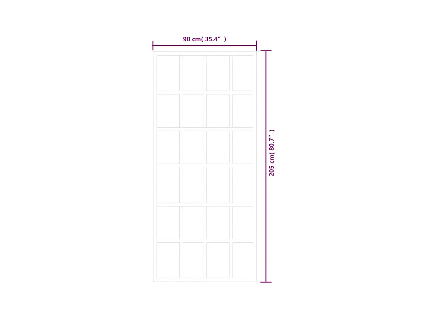 Porte coulissante et quincaillerie Verre et Aluminium 90x205 cm