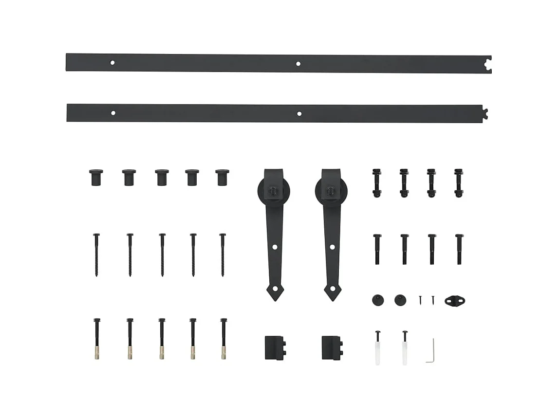 Porte coulissante et kit de quincaillerie 90x210 cm pin massif