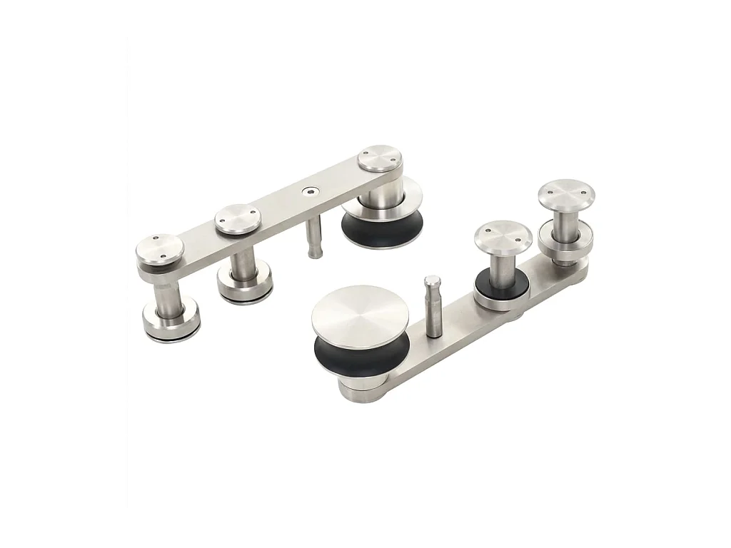 Kit Binari Porta Scorrevole 183cm Acciaio Inossidabile Argento