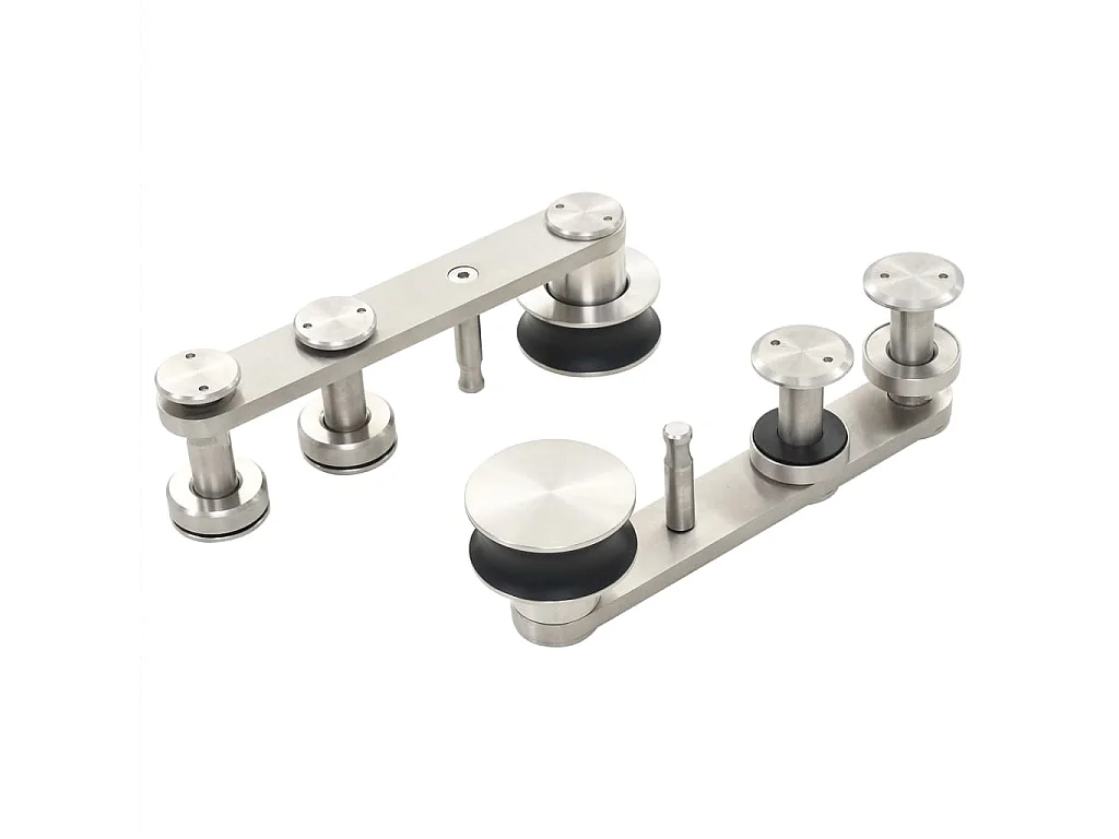 Kit fixation porte coulissante 183 cm Acier inoxydable Argenté