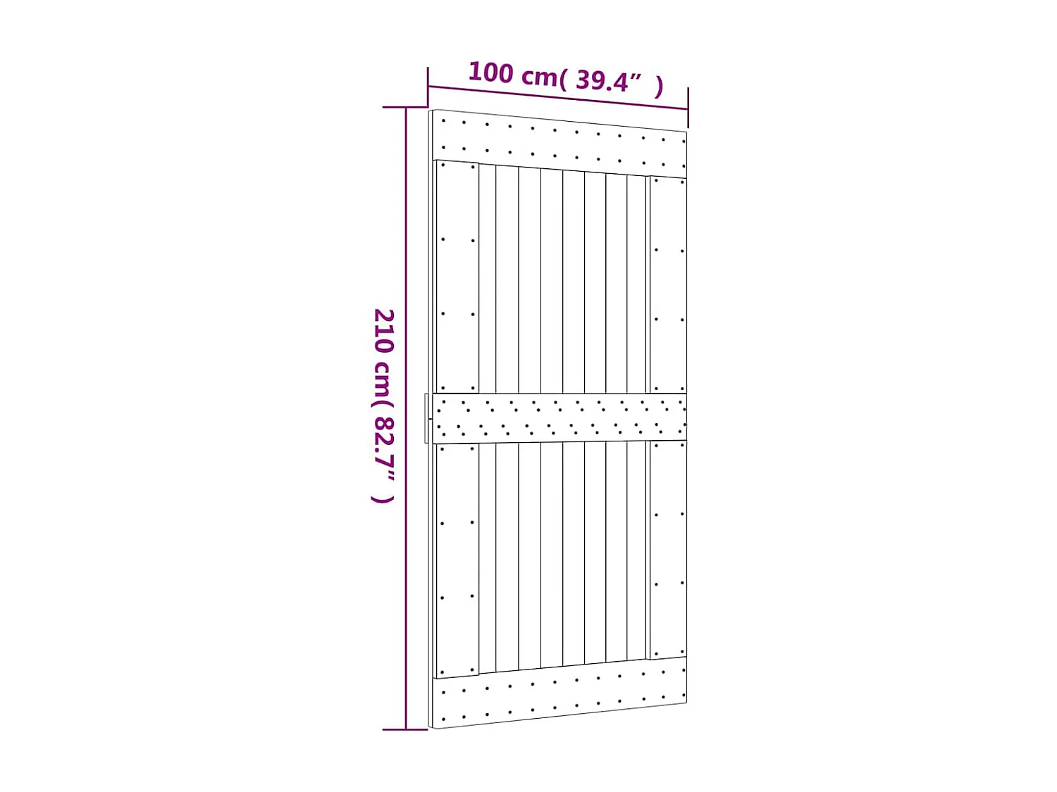 Porte NARVIK 100x210 cm bois massif de pin