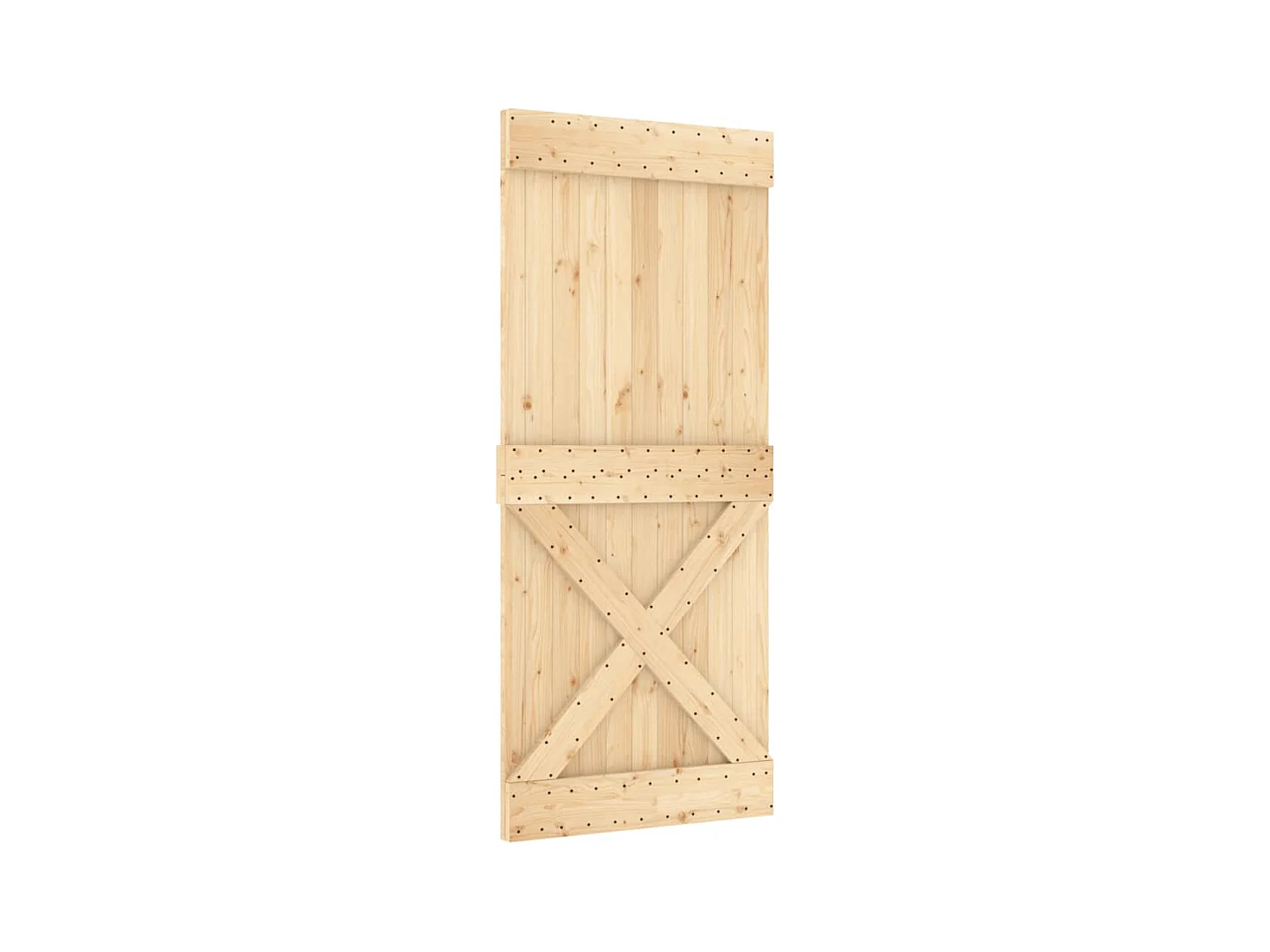 Puerta corredera con herrajes madera maciza de pino 90x210 cm