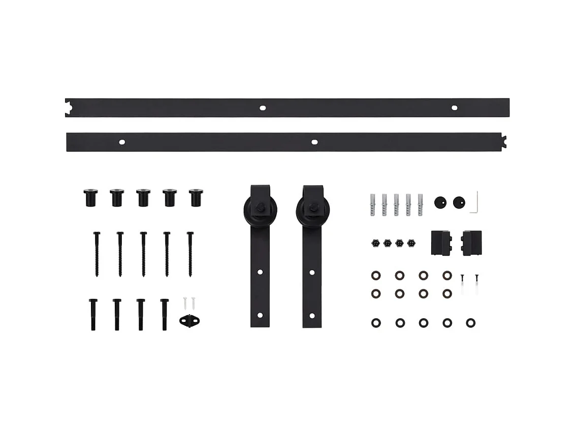 Porte coulissante avec kit de quincaillerie 80x210cm Pin massif
