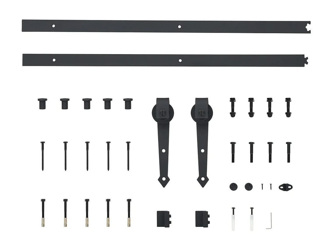 Porte coulissante avec kit de quincaillerie 80x210cm Pin massif