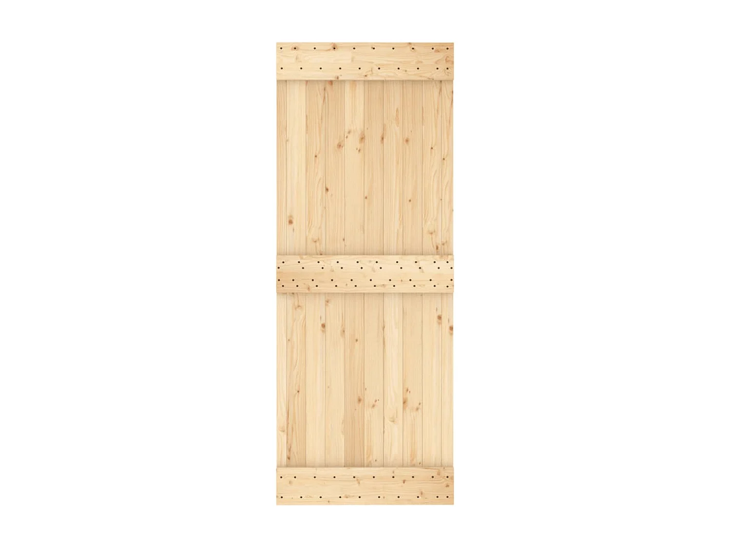 Porta Scorrevole con Set Hardware 80x210 cm Legno Massello Pino