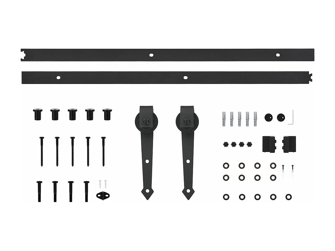 Porta Scorrevole con Set Hardware 80x210 cm Legno Massello Pino