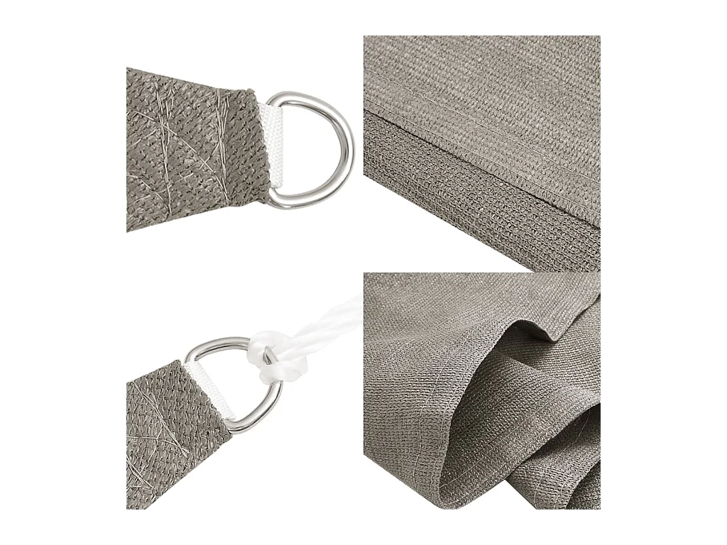 Toldo de vela rectangular HDPE gris claro 160 g/m² 2,5x3,5 m