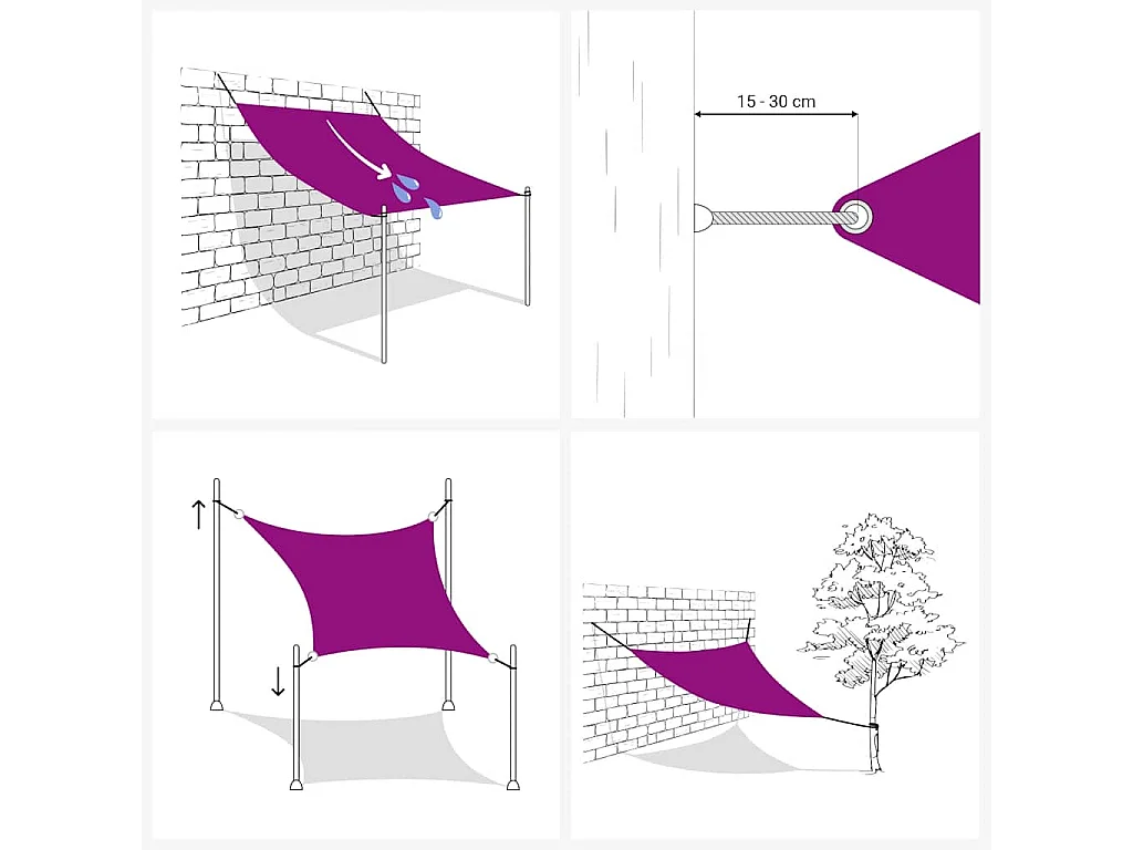 Para-sol Triangular Azul 5x6x6 m em PEAD - Proteção UV e Durabilidade Superior