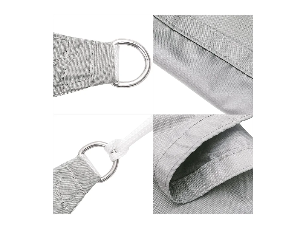 Toldo de vela poliéster oxford 100% gris claro 7x7 m