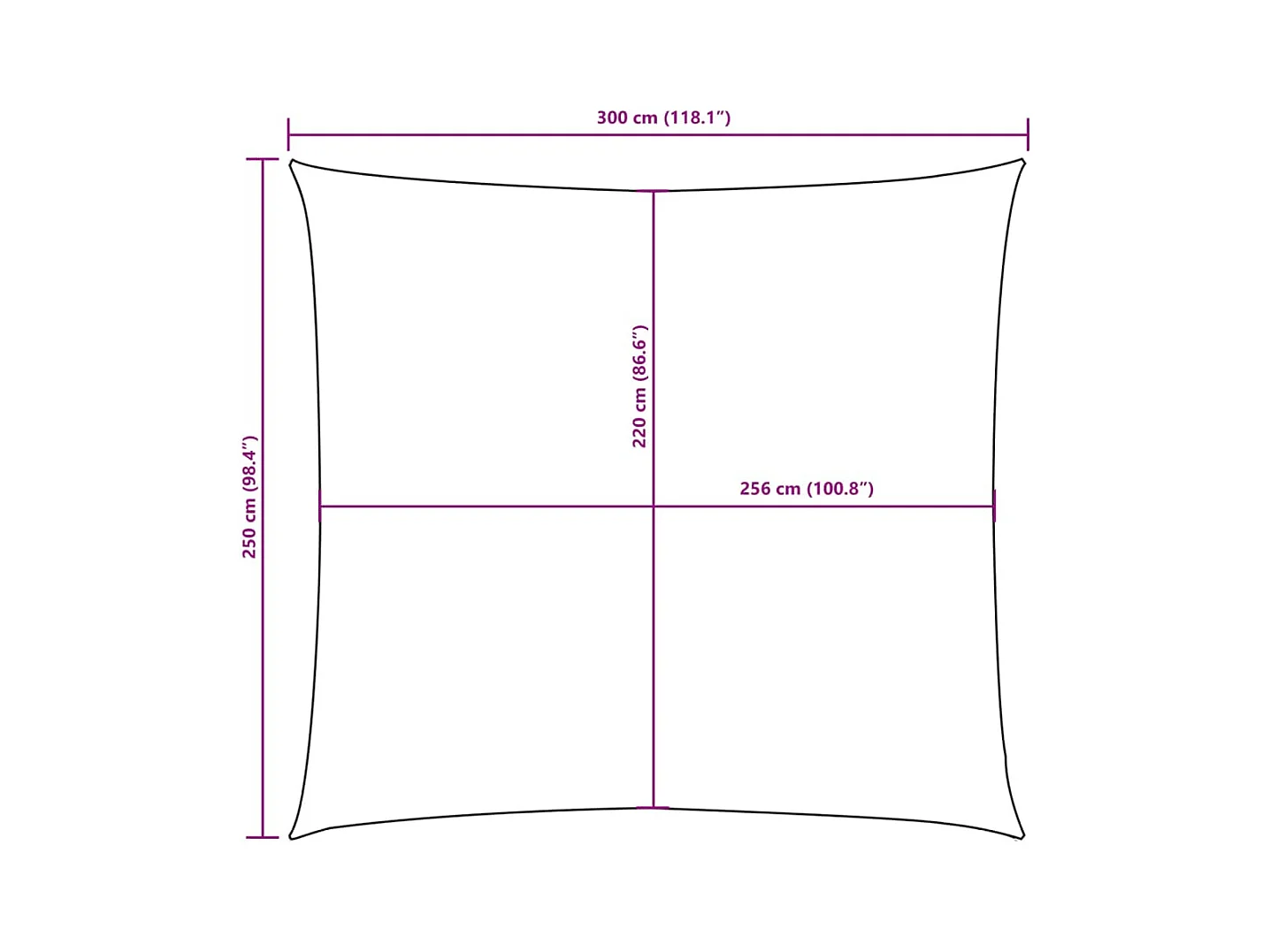 Para-Sol Retangular de Tecido Oxford 2,5x3 m em Castanho para Proteção ao Ar Livre