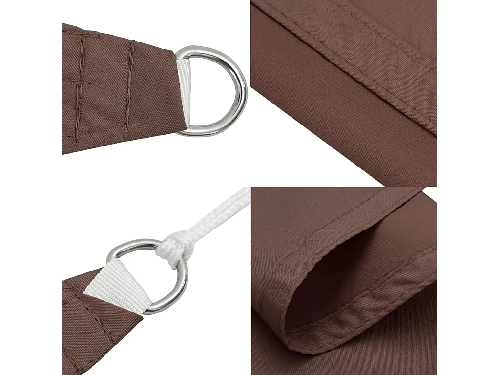 Para-Sol Retangular de Tecido Oxford 2,5x3 m em Castanho para Proteção ao Ar Livre