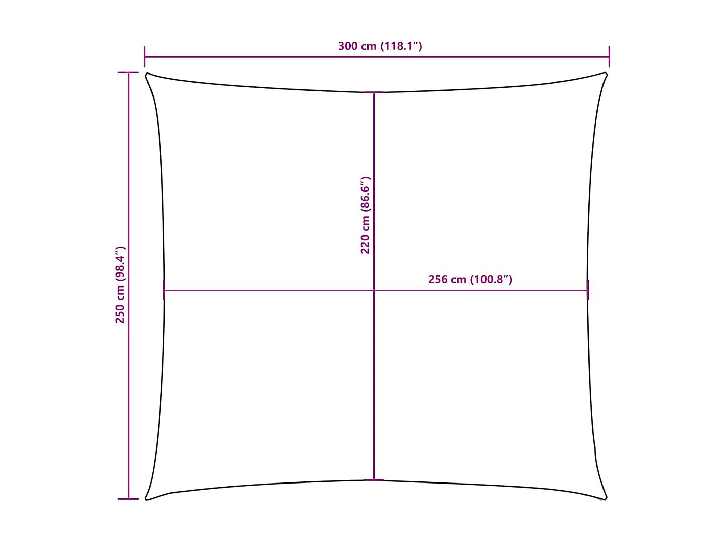 Para-Sol Retangular de Tecido Oxford 2,5x3 m em Castanho para Proteção ao Ar Livre