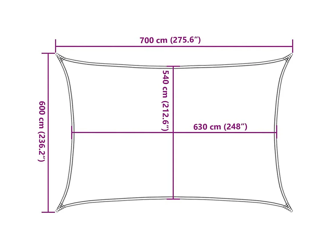 Sonnensegel 160 g/m² Beige 6x7 m HDPE