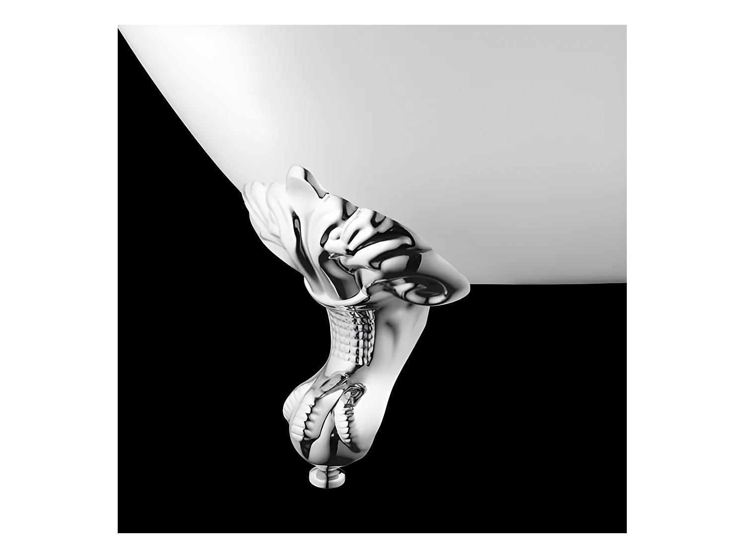 Baignoire sur pieds en fonte PLYMOUTH Noire 153 cm Pieds blancs