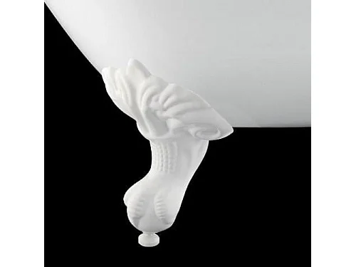 Bañera de Hierro PLYMOUTH negra  153 cm Patas BLANCAS