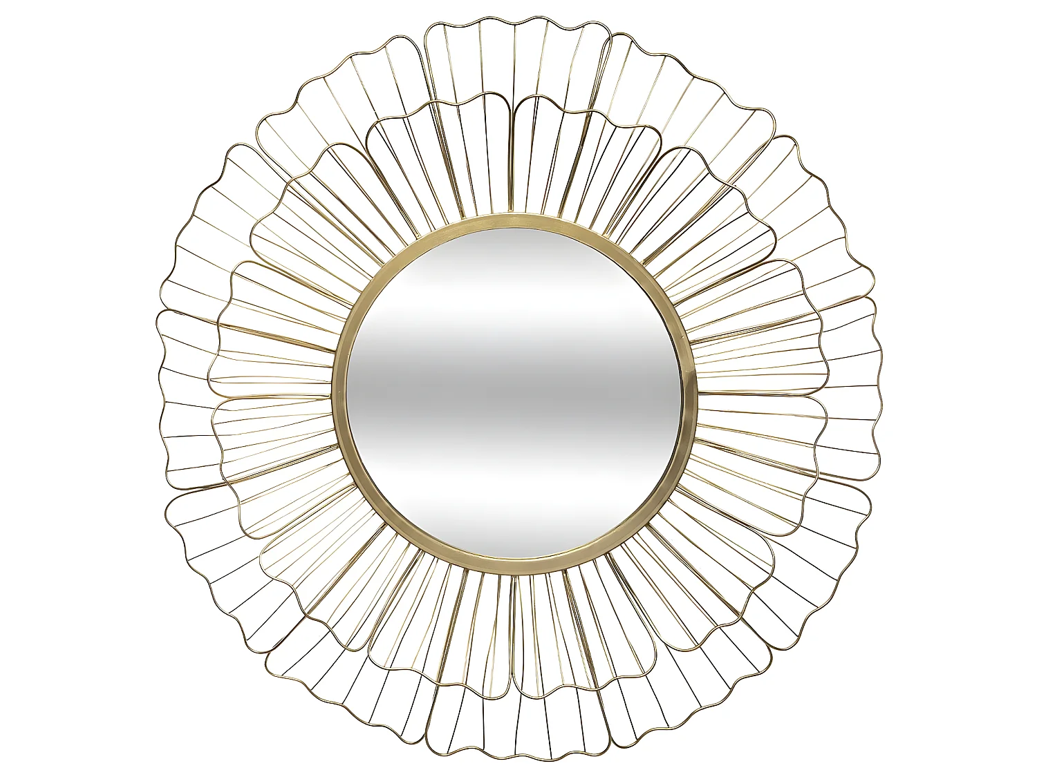 Miroir mural Fleur en Métal doré D 67 cm
