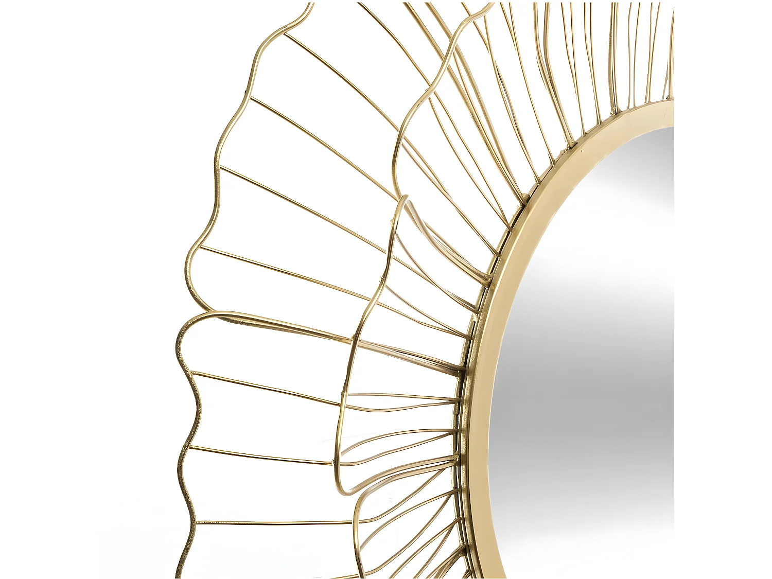 Miroir mural Fleur en Métal doré D 67 cm