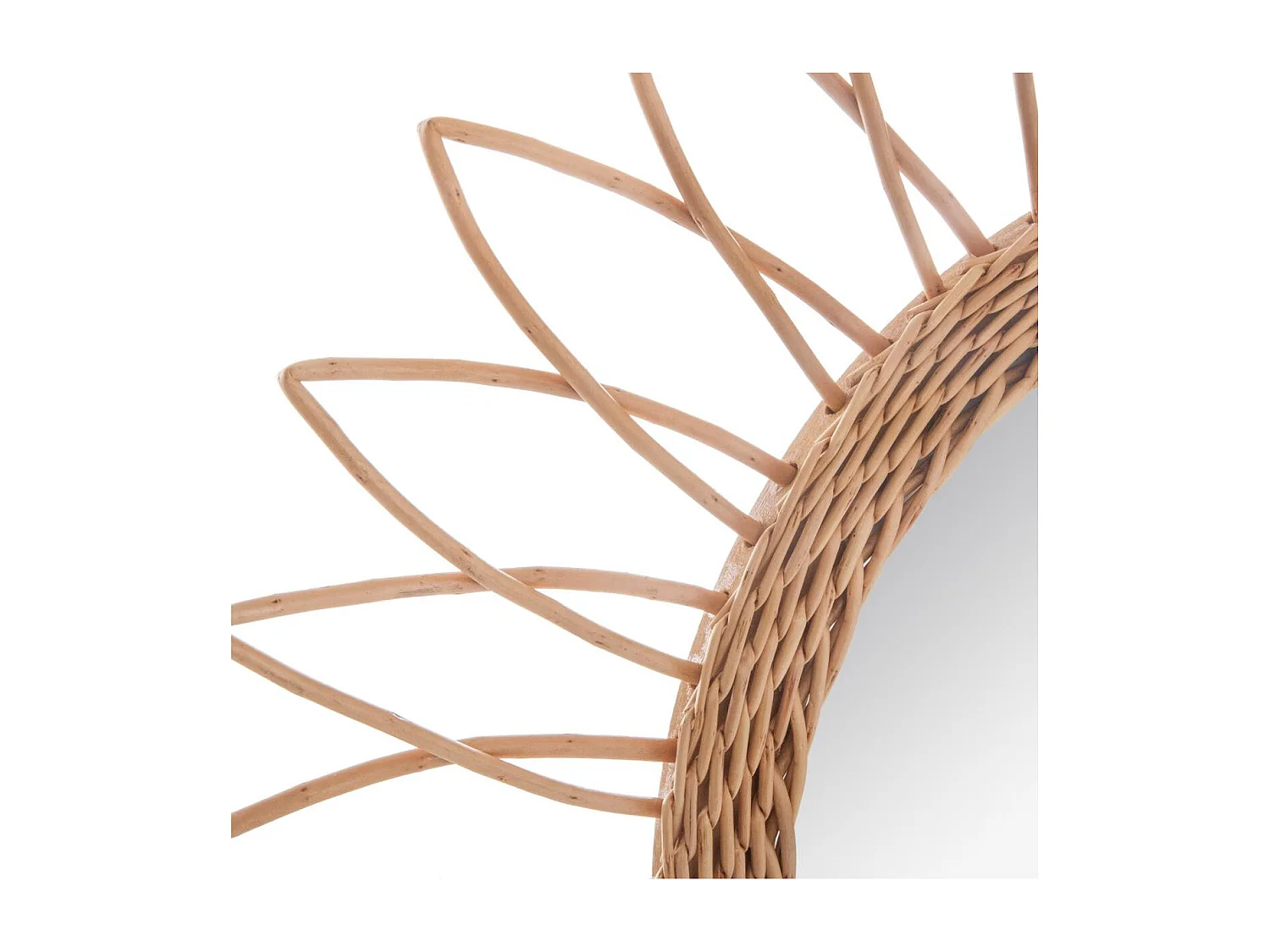 Miroir mural Soleil en Rotin D 50 cm