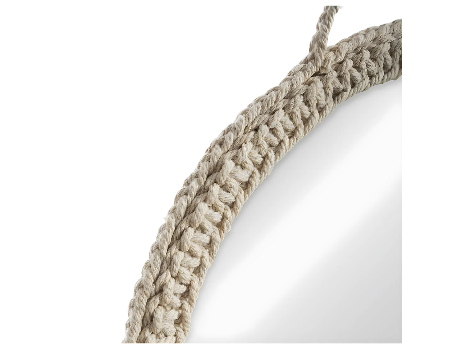 Miroir mural Corde avec Pompons D 30 cm