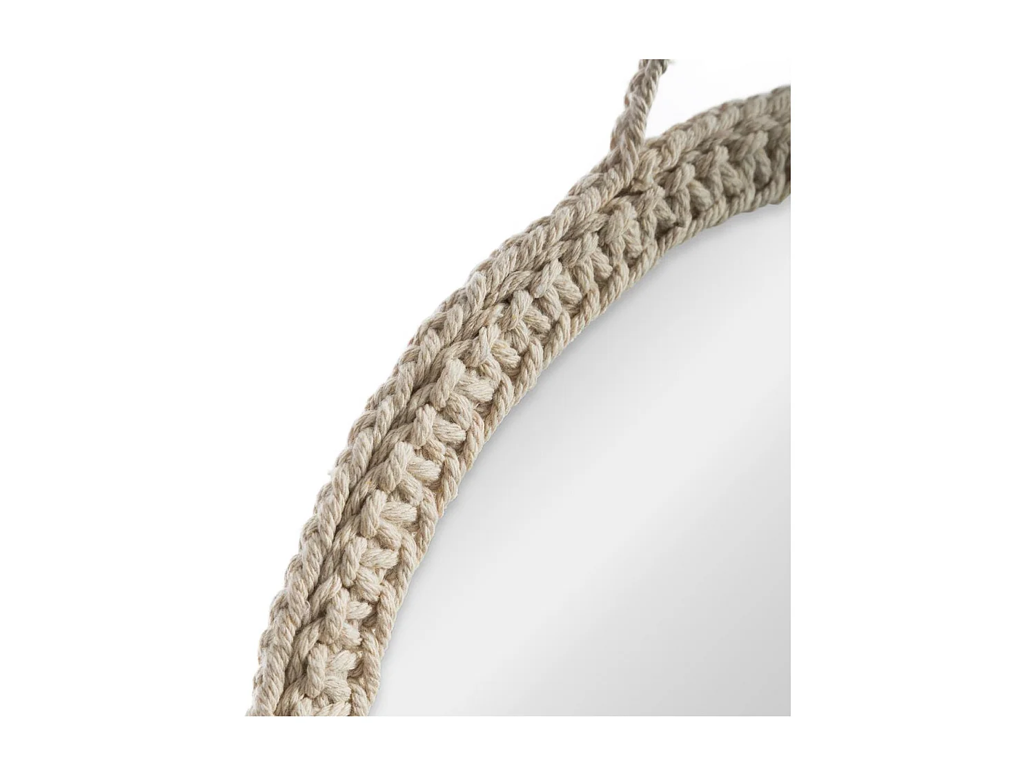 Miroir mural Corde avec Pompons D 30 cm