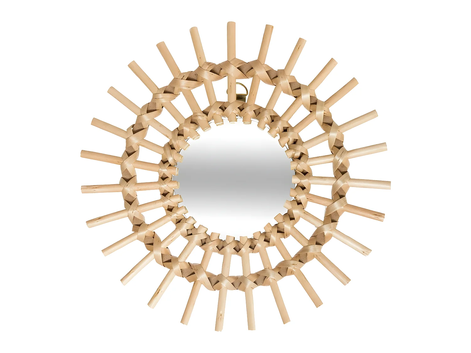 Lot de 3 Miroirs Soleil en Rotin  D 28 cm