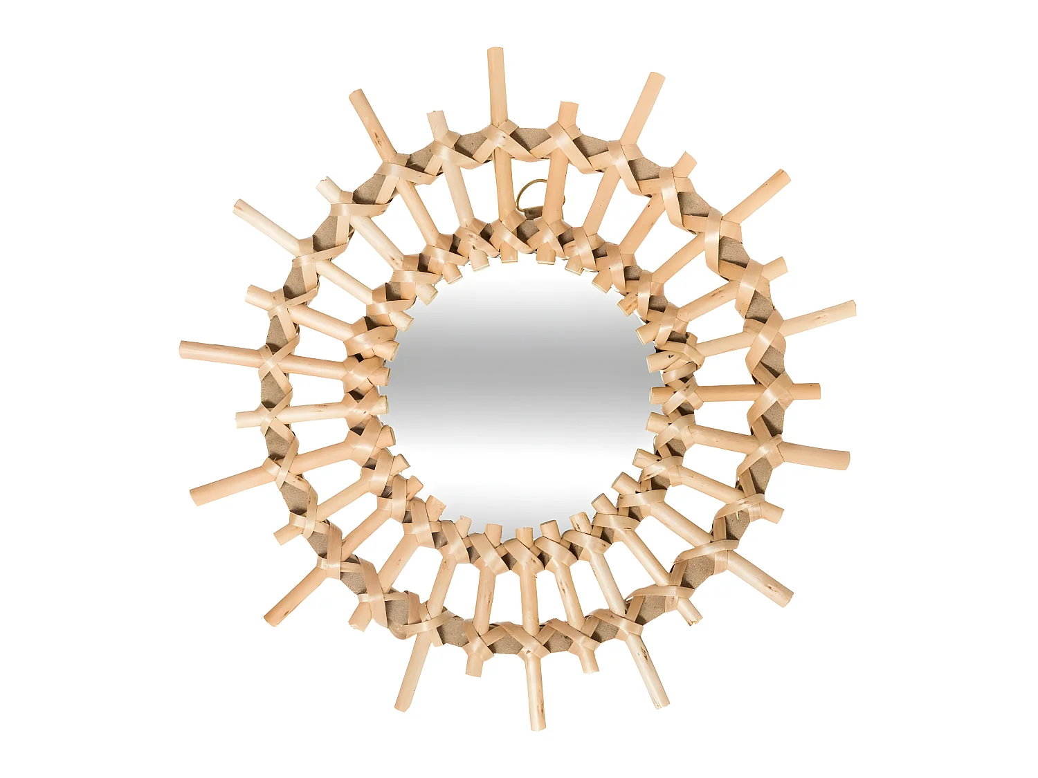 Lot de 3 Miroirs Soleil en Rotin  D 28 cm