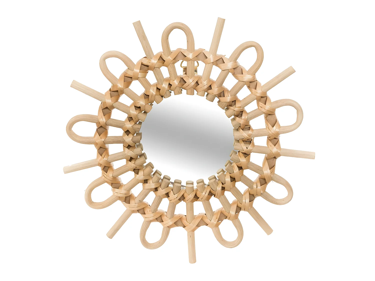 Lot de 3 Miroirs Soleil en Rotin  D 28 cm