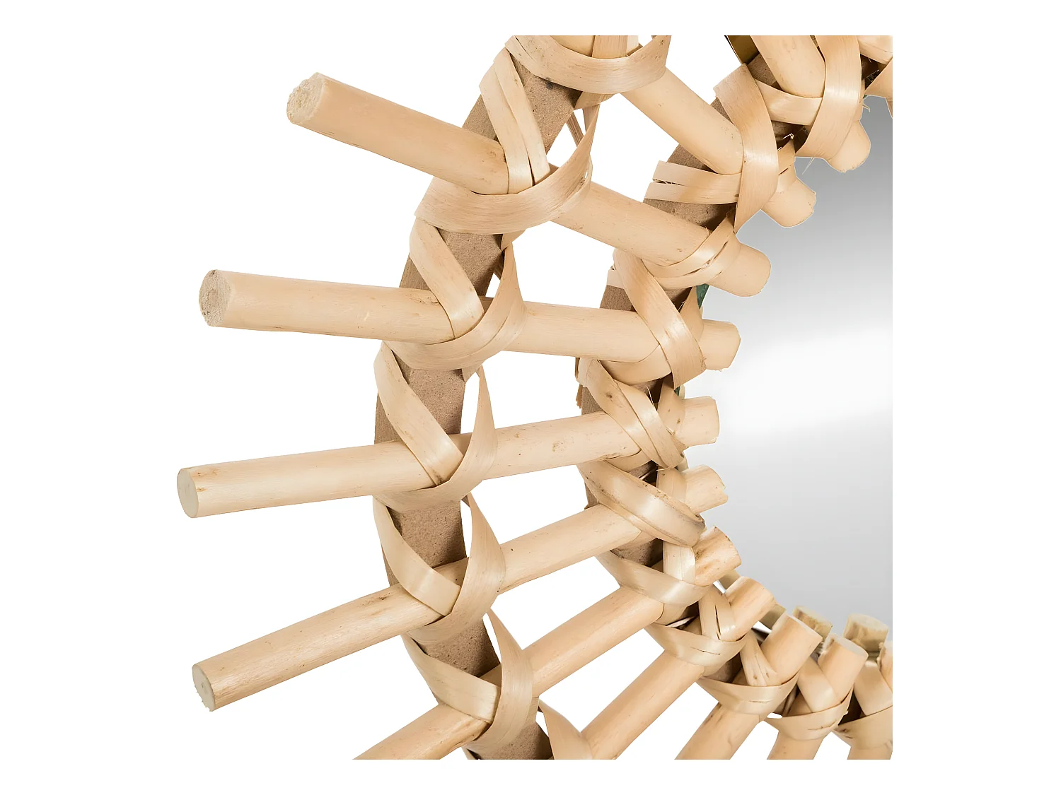 Lot de 3 Miroirs Soleil en Rotin  D 28 cm