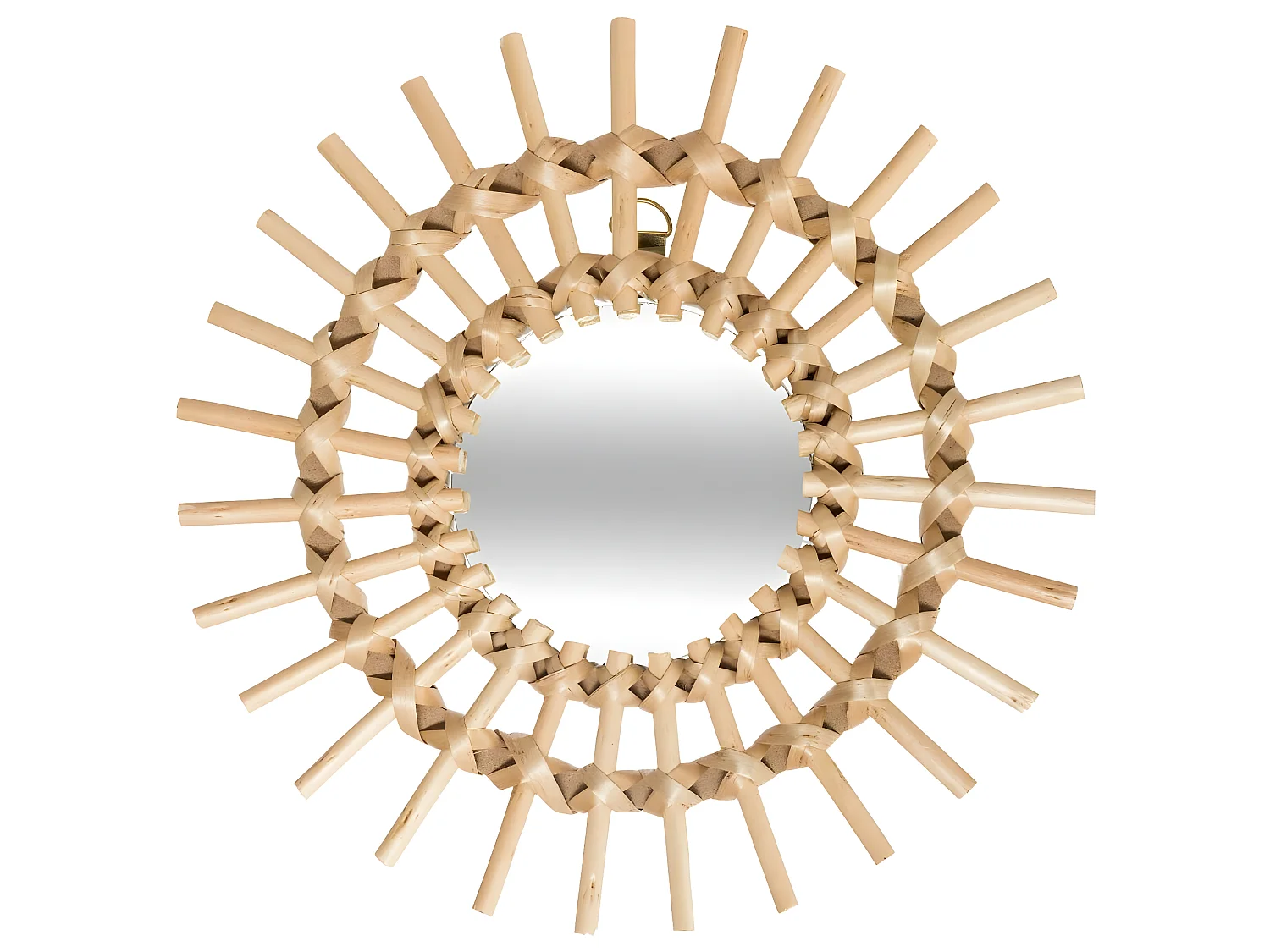 Lot de 3 Miroirs Soleil en Rotin  D 28 cm