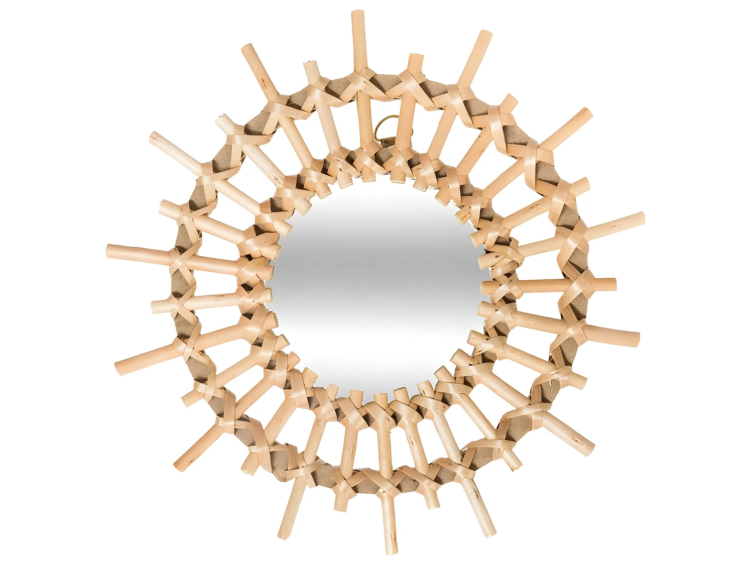 Lot de 3 Miroirs Soleil en Rotin  D 28 cm