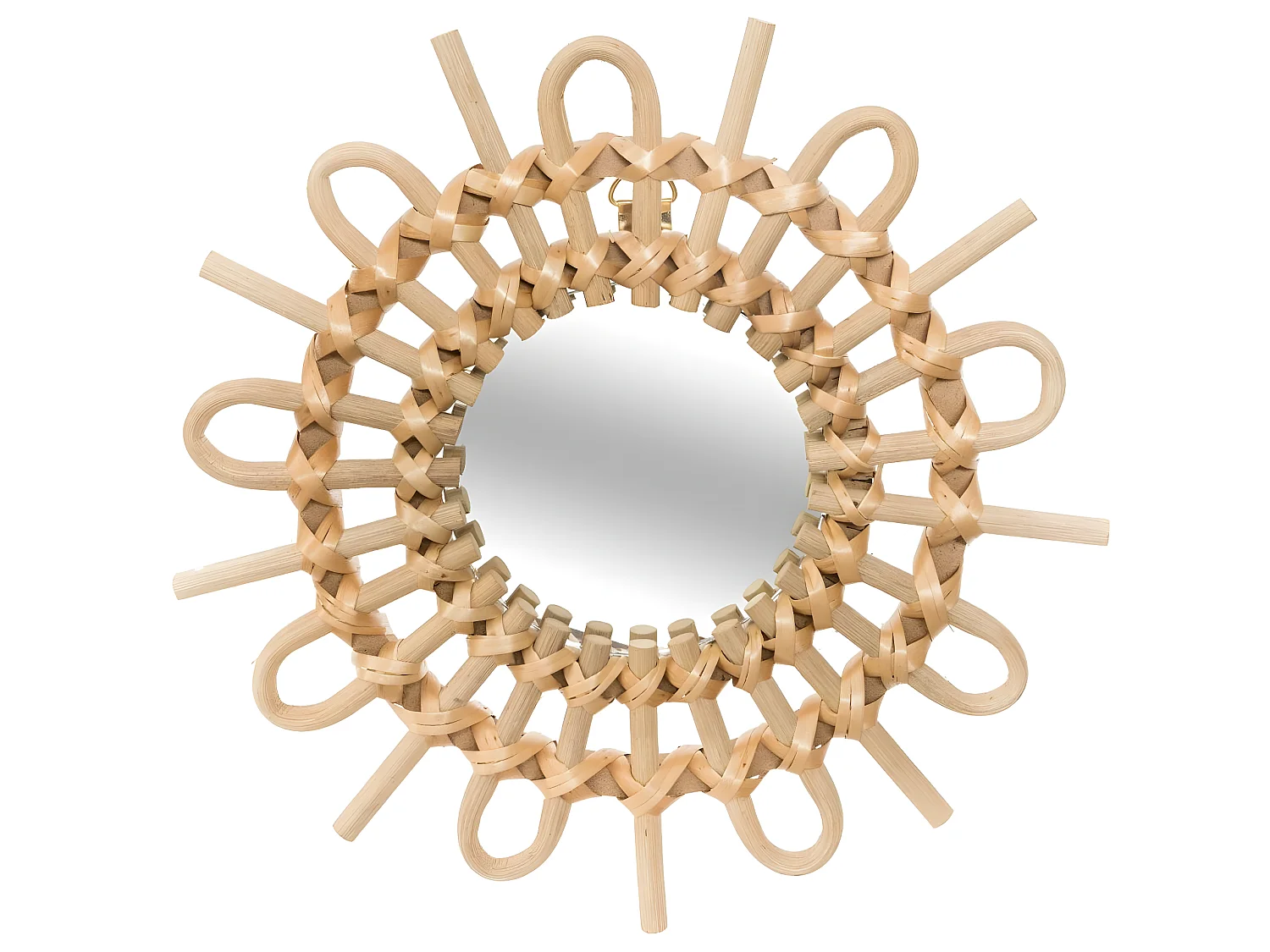 Lot de 3 Miroirs Soleil en Rotin  D 28 cm