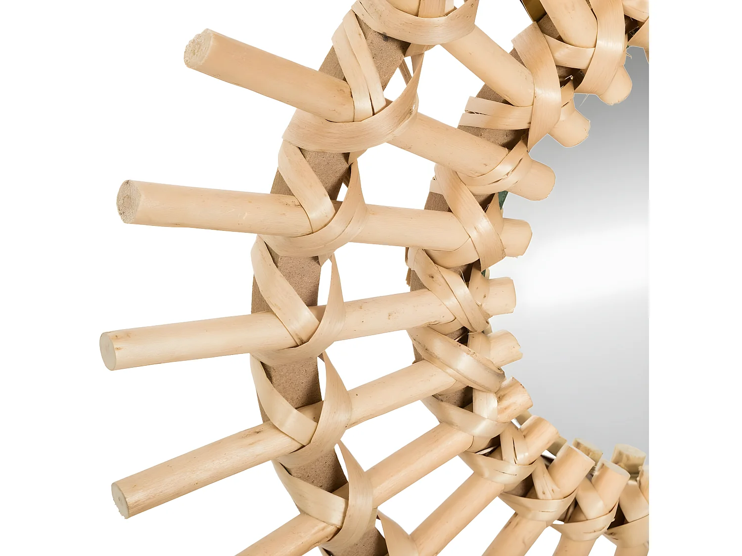 Lot de 3 Miroirs Soleil en Rotin  D 28 cm