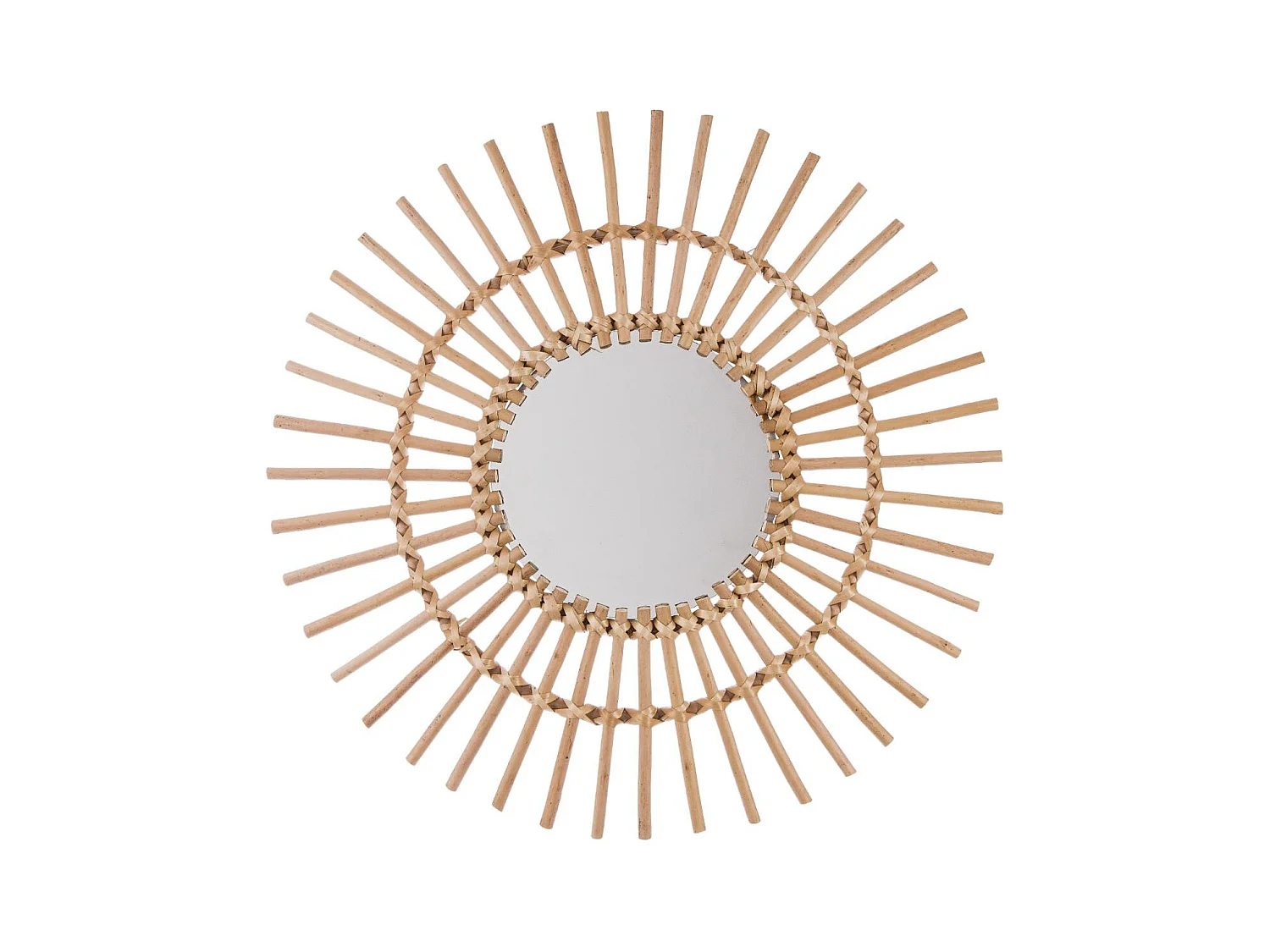 Miroir mural Soleil en Rotin D 58 cm