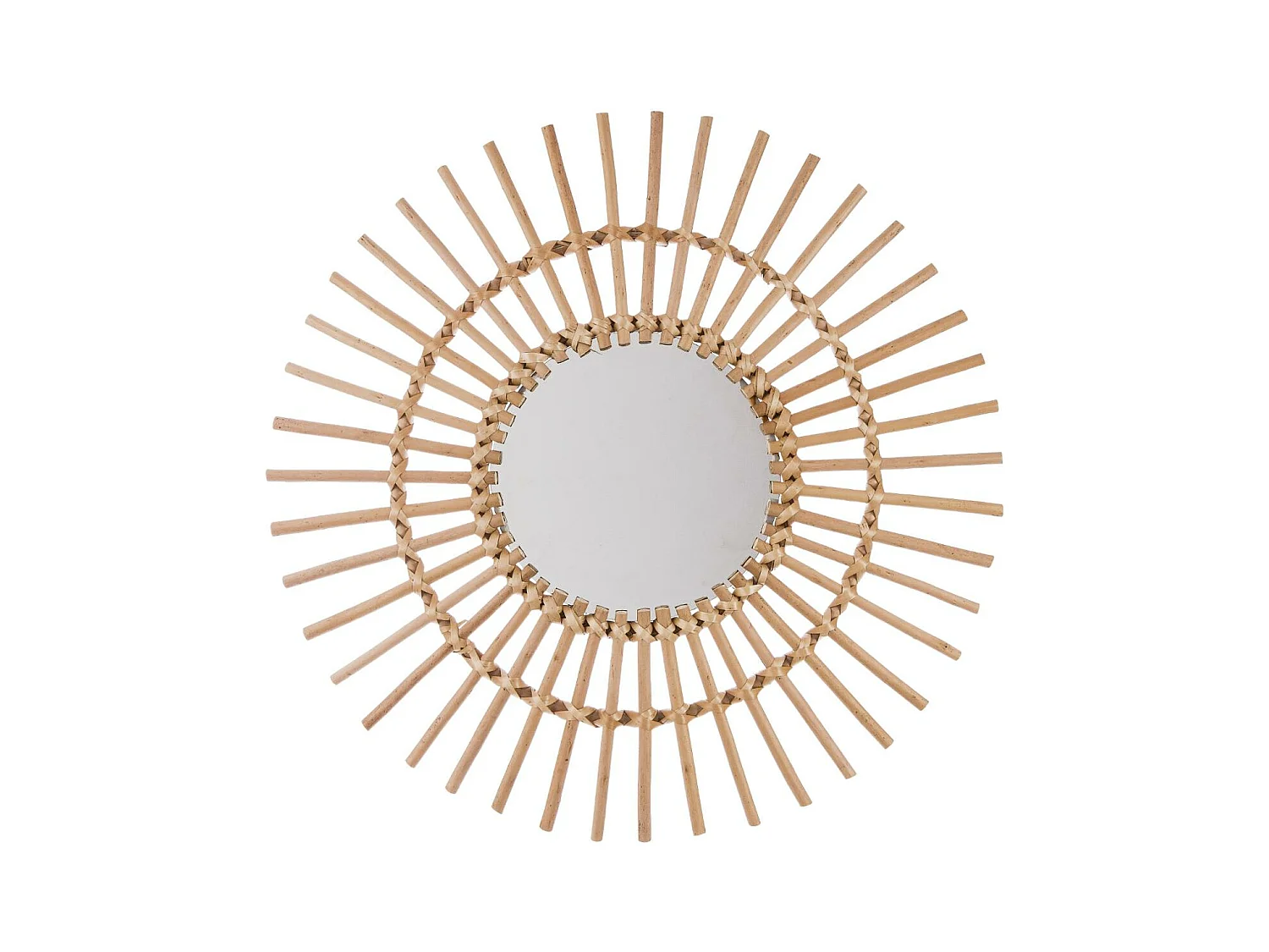 Miroir mural Soleil en Rotin D 58 cm