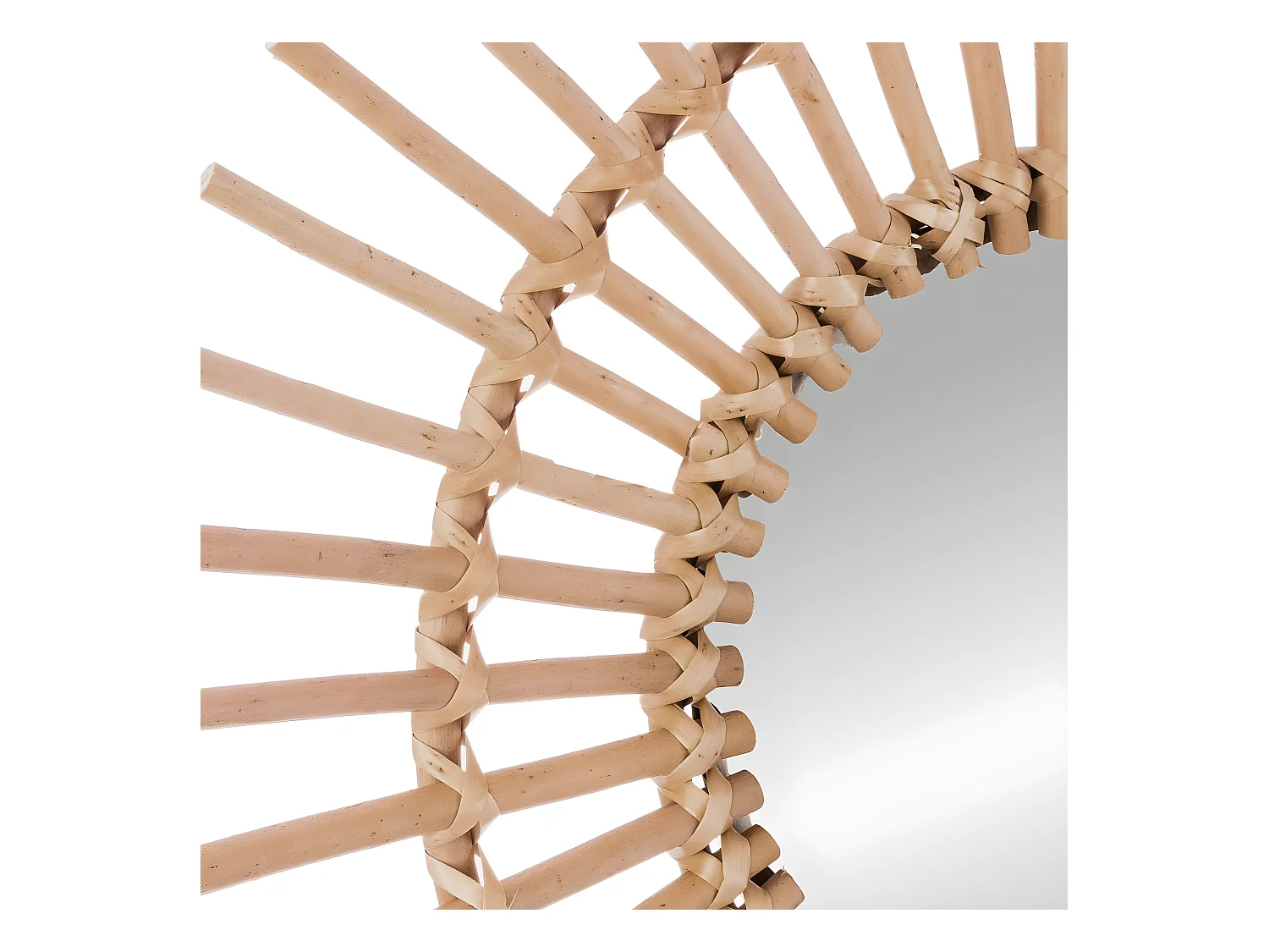 Miroir mural Soleil en Rotin D 58 cm