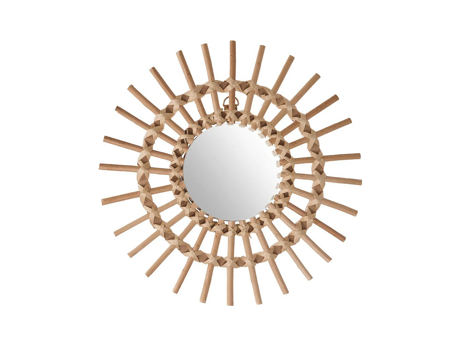 Specchio piccolo in rattan marrone 30x11cm