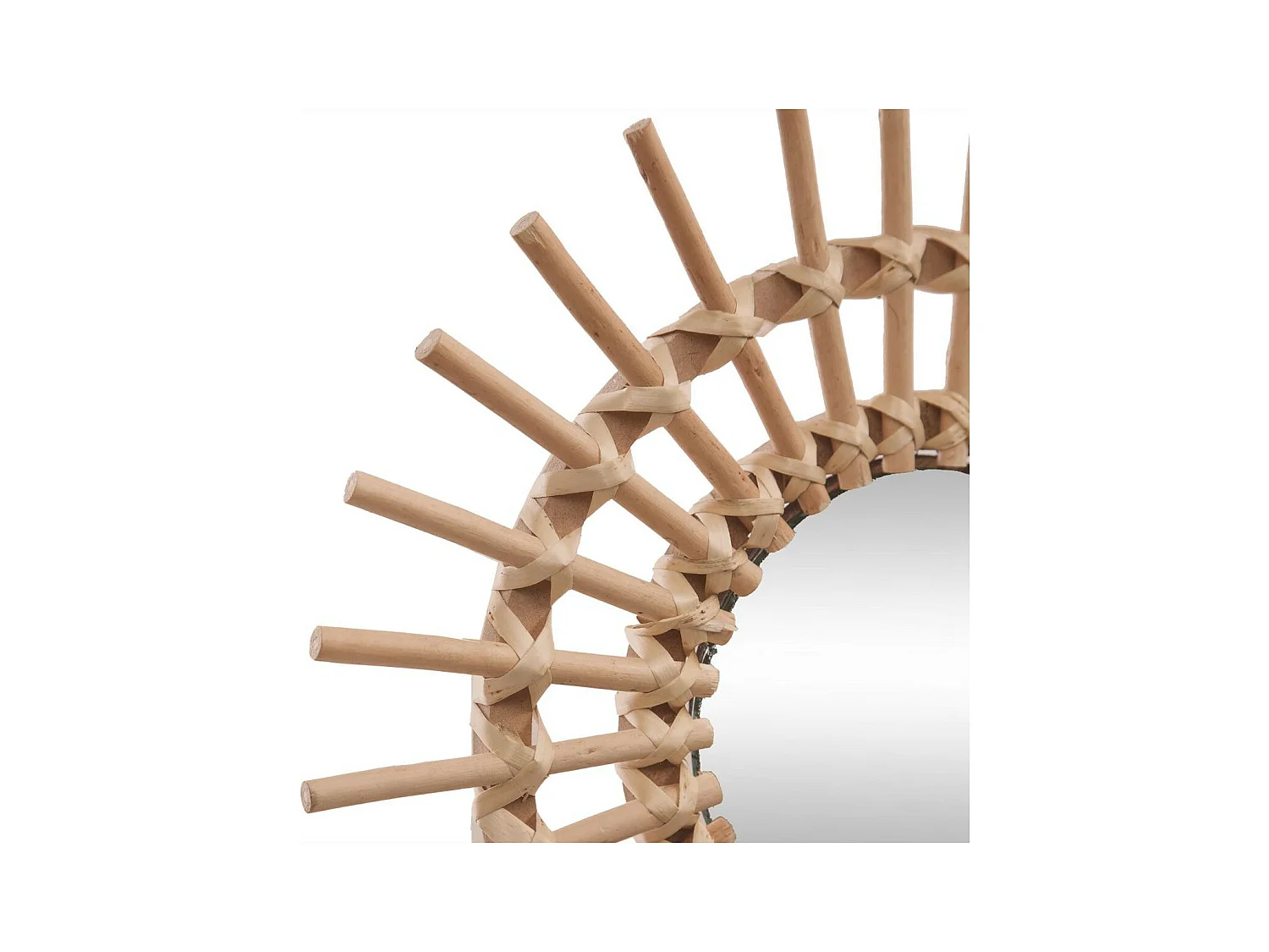 Specchio piccolo in rattan marrone 30x11cm