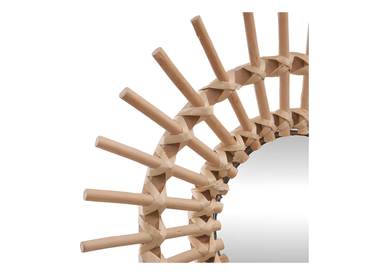 Specchio piccolo in rattan marrone 30x11cm