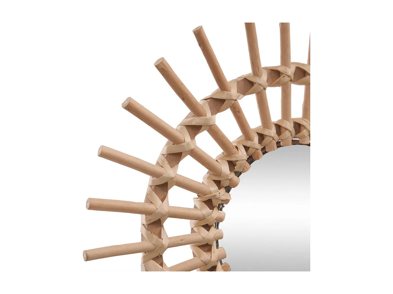 Kleine rotan spiegel bruin 30x11cm