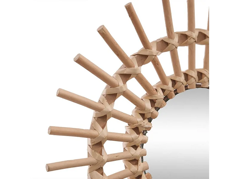 Kleine rotan spiegel bruin 30x11cm