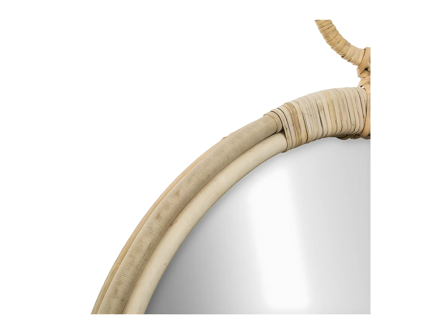Miroir mural en Rotin forme gousset D 38 cm