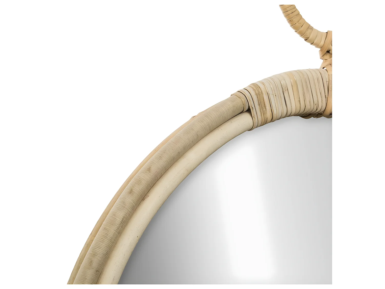 Miroir mural en Rotin forme gousset D 38 cm