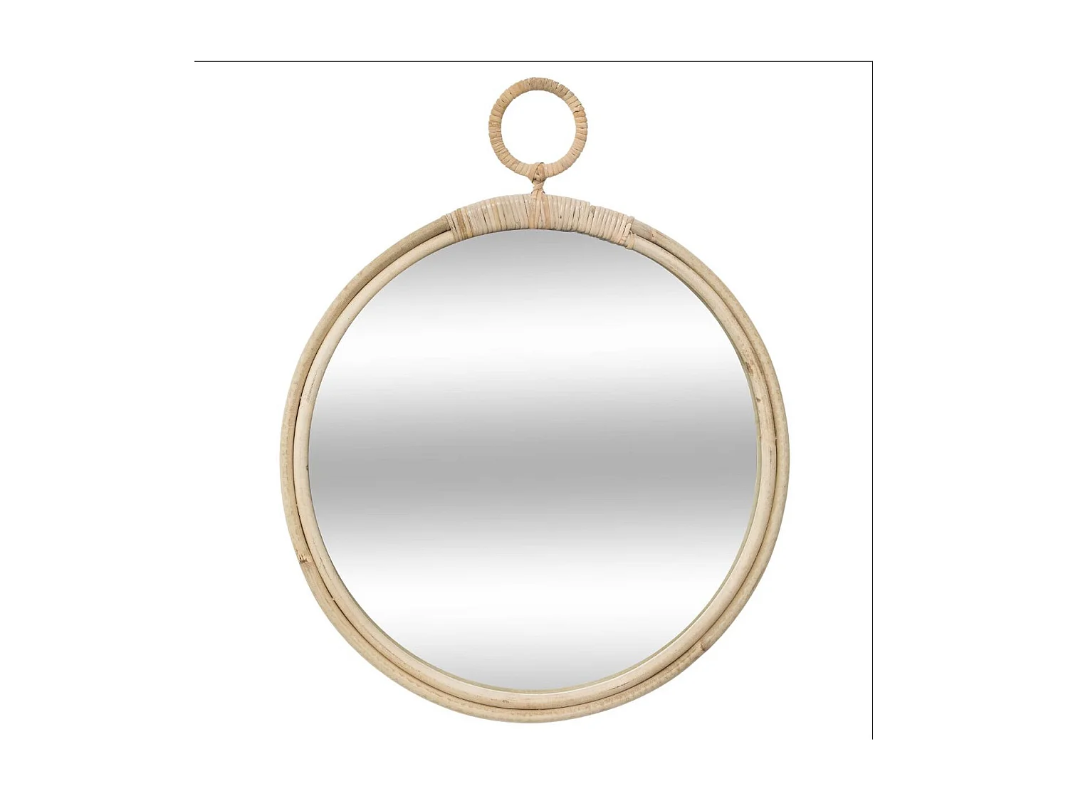 Miroir mural en Rotin forme gousset D 38 cm