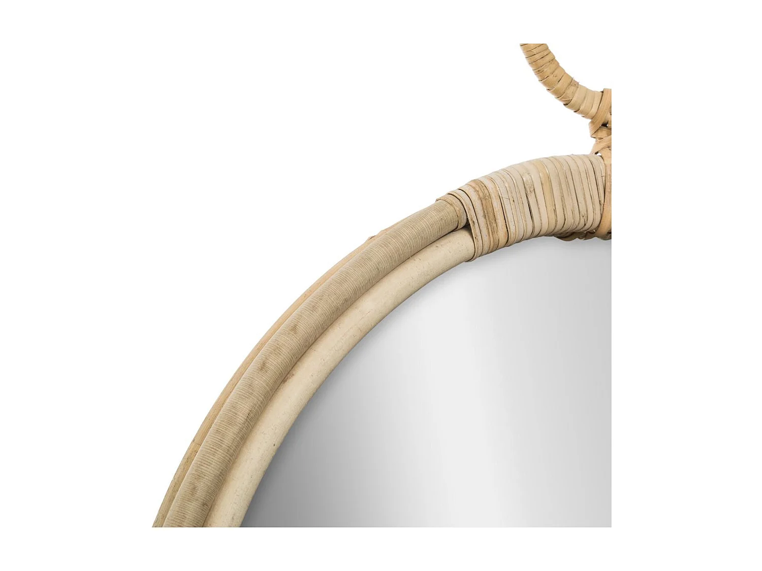 Miroir mural en Rotin forme gousset D 38 cm